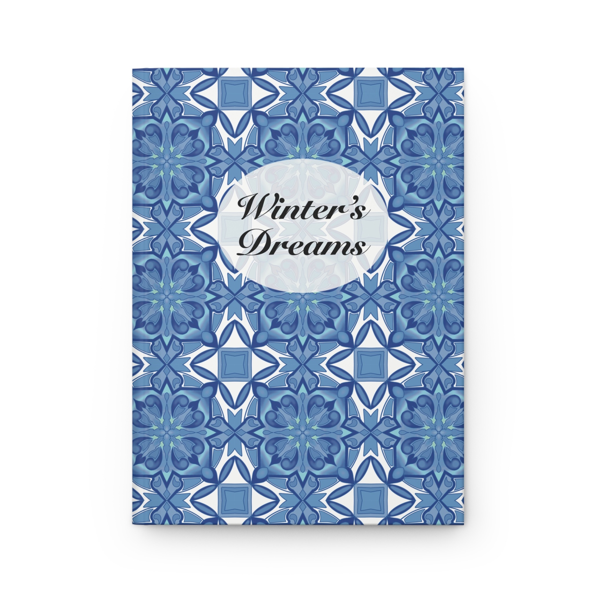 Winter’s Dreams reflective journal with winter blue mandala cover